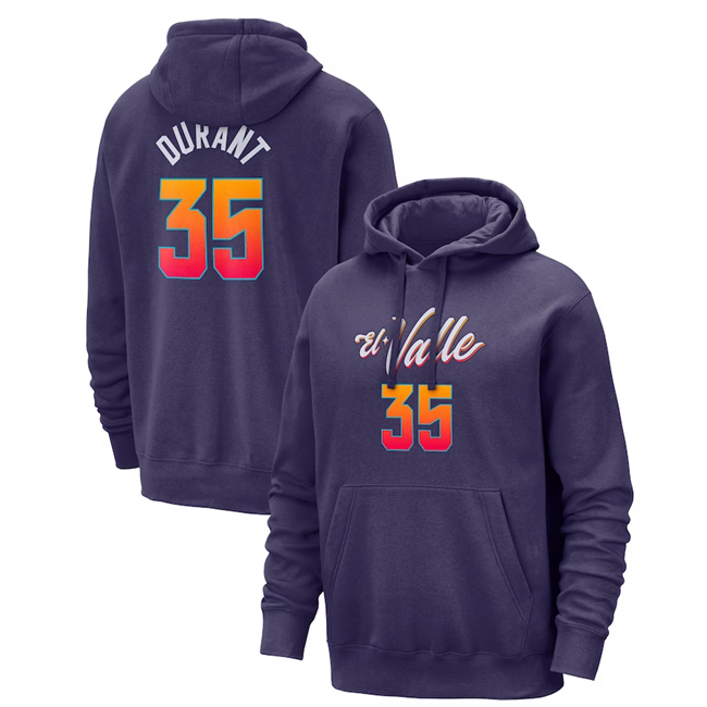 Men's Phoenix Suns #35 Kevin Durant Purple 2024/25 City Edition Pullover Hoodie
